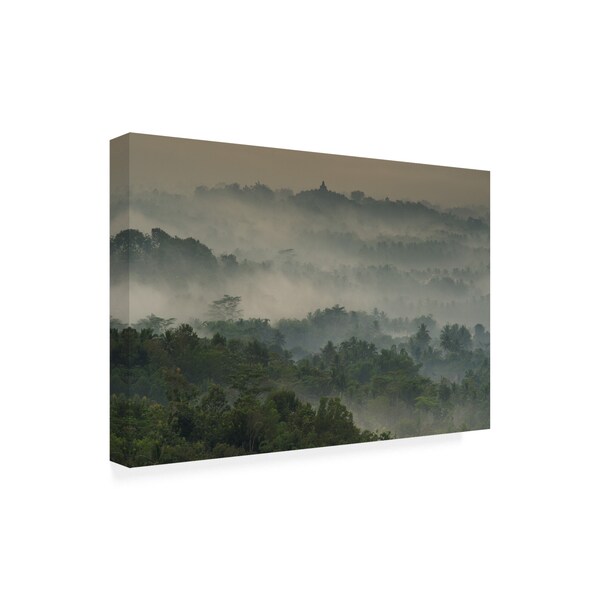 Karsten Wrobel 'Temple In The Mist' Canvas Art,16x24